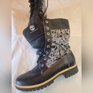 Timberland women's black premium leather boots